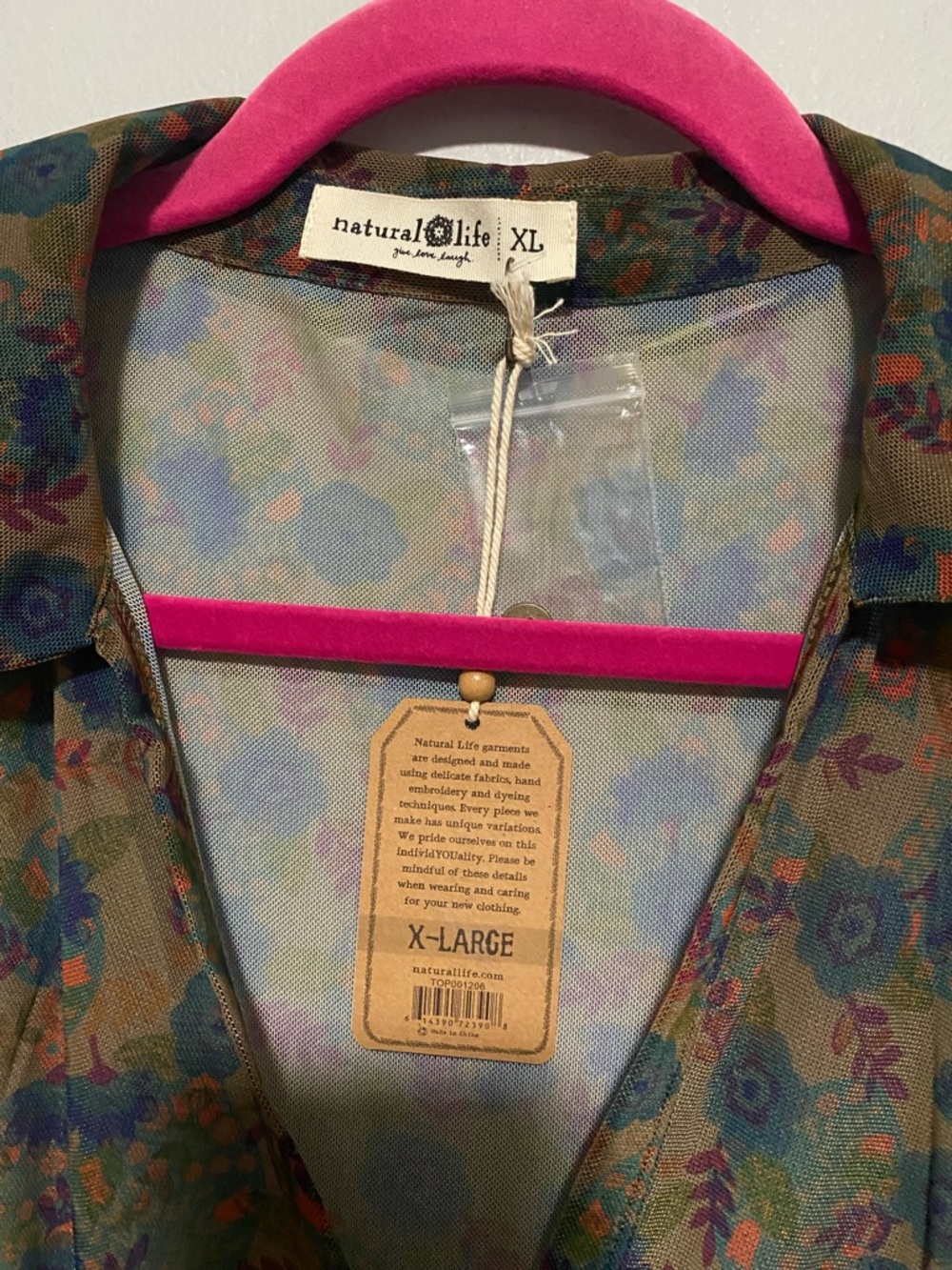 Natural Life Carina Top Sheer Floral Button Down XL Whimsical Fairy Boho Top NWT - Picture 4 of 9